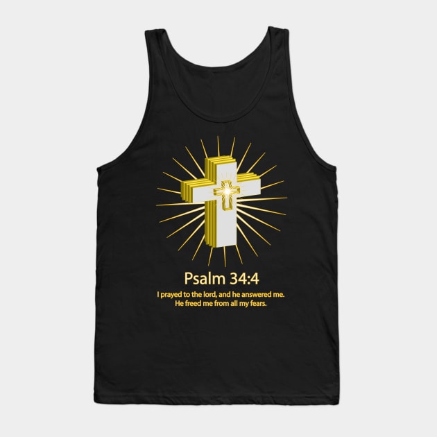 Psalm 34:4 bible verse Tank Top by Mr.Dom store